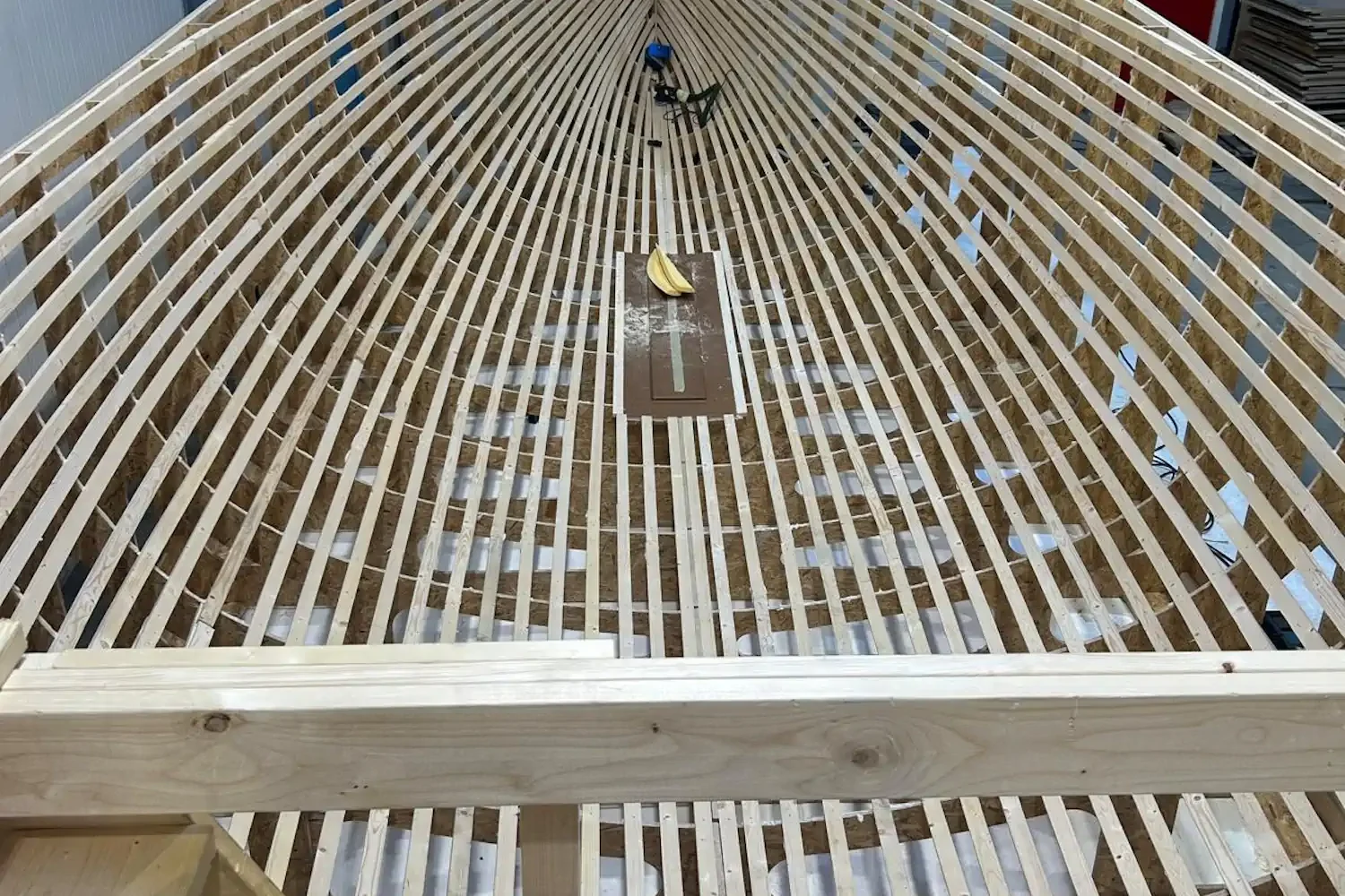Houten bouwframe voor een bootromp